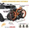 imageEco Pro Ebike Rack with Ramp for 2 EBikes 200 lbs Capacity Fits 5quot Fat Tire Hitch Bike Rack for Cars SUVs Trucks with 2quot Receiver Foldable Tilting Locking No Assembly Needed EBike Platform Carrier