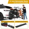 imageEco Pro Ebike Rack with Ramp for 2 EBikes 200 lbs Capacity Fits 5quot Fat Tire Hitch Bike Rack for Cars SUVs Trucks with 2quot Receiver Foldable Tilting Locking No Assembly Needed EBike Platform Carrier