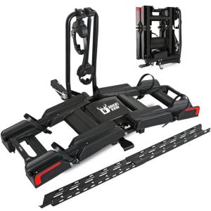 imageEco Pro Upgraded 200lbs EBike Rack with Ramp for 2 EBikes Hitch EBike Rack for Cars SUVs Trucks Foldable Tilting Bike Rack Platform for Tow Hitch 2quot Receiver EBike Carrier Fits up to 5quot Fat Tire