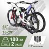 imageBike Rack for 2 Bikes 100 lbs Capacity Fits 1629 Bikes Hitch Bike Rack for Cars SUVs Trucks Bicycle Rack for 12 Receiver Tow Hitch Tilting Folding Locking AntiWobble Bike Platform Carrier