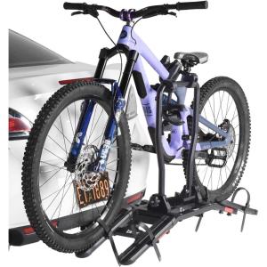 imageBike Rack for 2 Bikes 100 lbs Capacity Fits 1629 Bikes Hitch Bike Rack for Cars SUVs Trucks Bicycle Rack for 12 Receiver Tow Hitch Tilting Folding Locking AntiWobble Bike Platform Carrier